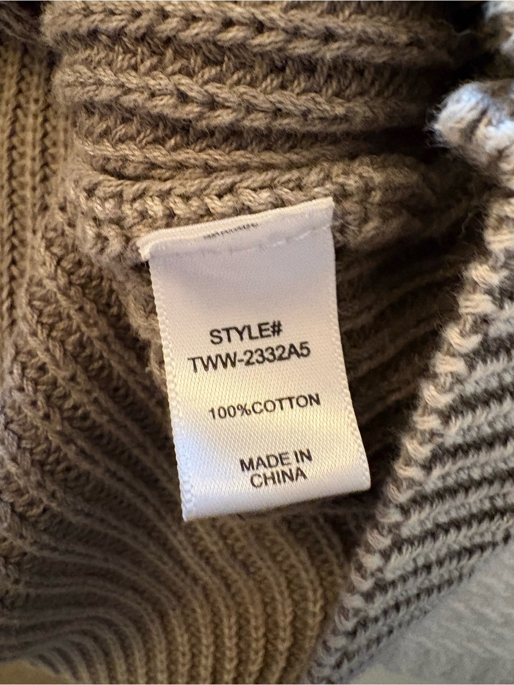 Arcadia Beige Knit Crew Neck Fisherman Sweater with Pocket - Picture 4 of 4